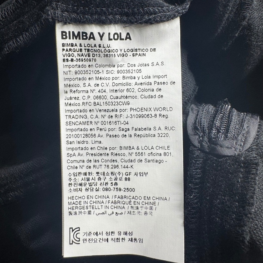 Bimba Y Lola Dress M Black Velvet Bustier Detail Mini Dress Long‎ Sleeve Witchy - Picture 7 of 9